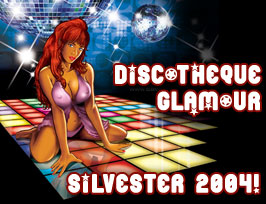 Discoth&egrave;que Glamour. Silvester 2004! Dieses Jahr versammelten wir uns in Hamburgs Szene-Stadtteil Ottensen und feierten eine Disco Nacht wie in den legend&auml;ren 70s...In einer verwinkelten Loft-Location sind wir die ersten, die eine Party feiern durften.