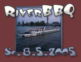 RIVER BBQ 8. Mai 2005 Hamburger Hafengeburtstag. Alle Landratten und Seeb&auml;ren waren auch dieses Jahr eingeladen, mit uns den Hamburger Hafengeburtstag und die gro&szlig;e Auslaufparade zwischen Gro&szlig;seglern, Museumsschiffen und Megajachten von der Wasserseite aus zu erleben.
Es gab leckeres vom Grill, Musik, Bier vom Fass f&uuml;r echte M&auml;nner und Prosecco auf Eis f&uuml;r echte M&auml;dchen.